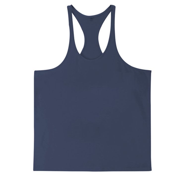 Men's Gym Workout Bodybuilding Cotton Tank Tops Y Back Fitness Thin Shoulder Strap Muscle Fit Stringer Sleeveless Shirt