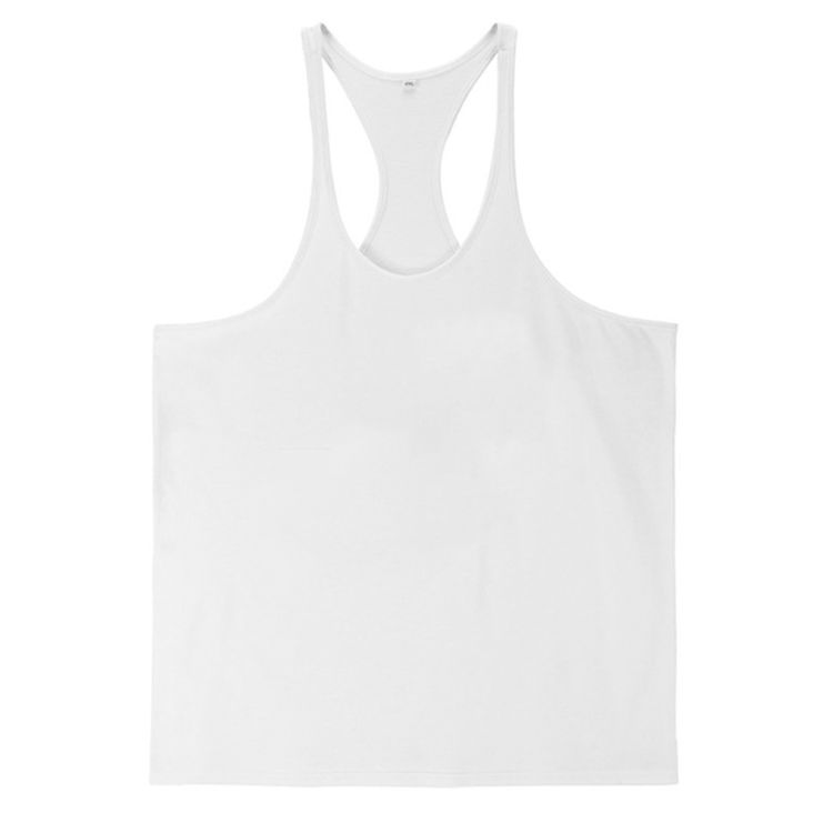 Men's Gym Workout Bodybuilding Cotton Tank Tops Y Back Fitness Thin Shoulder Strap Muscle Fit Stringer Sleeveless Shirt