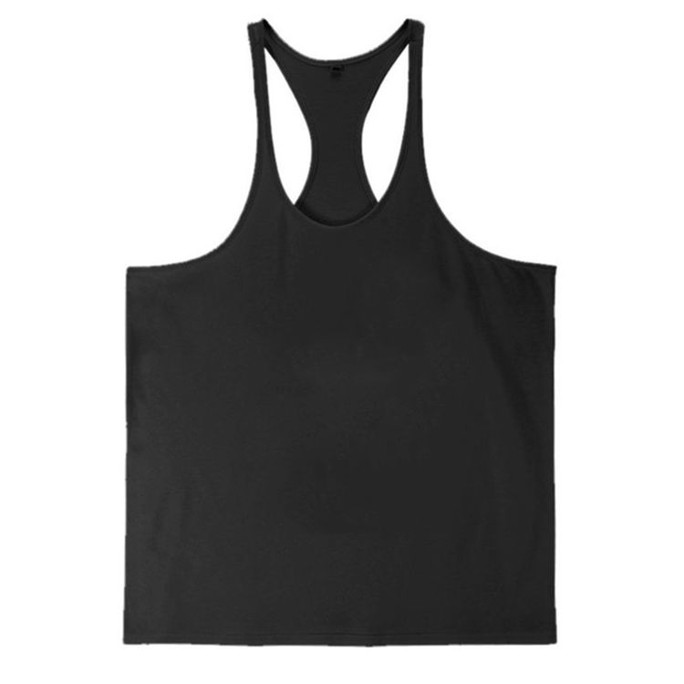 Men's Gym Workout Bodybuilding Cotton Tank Tops Y Back Fitness Thin Shoulder Strap Muscle Fit Stringer Sleeveless Shirt
