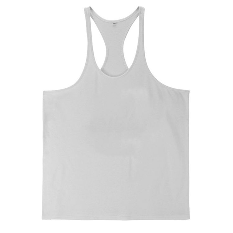 Men's Gym Workout Bodybuilding Cotton Tank Tops Y Back Fitness Thin Shoulder Strap Muscle Fit Stringer Sleeveless Shirt