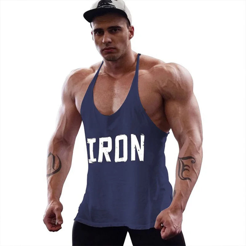 Men's 100% Cotton Workout Gym Tank Top Muscle Sleeveless Sportswear Bodybuilding Training Fashion Sports Shirts Plus Size Vest