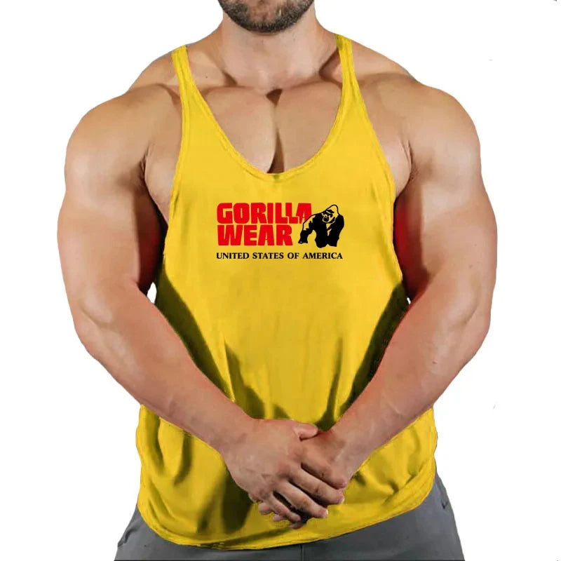 Muscular Man Gyms Men's Clothes Tank Top Vest Gym Bodybuilding and Fitness Stringer Clothing Workout Brand Singlets Shirt Muscle