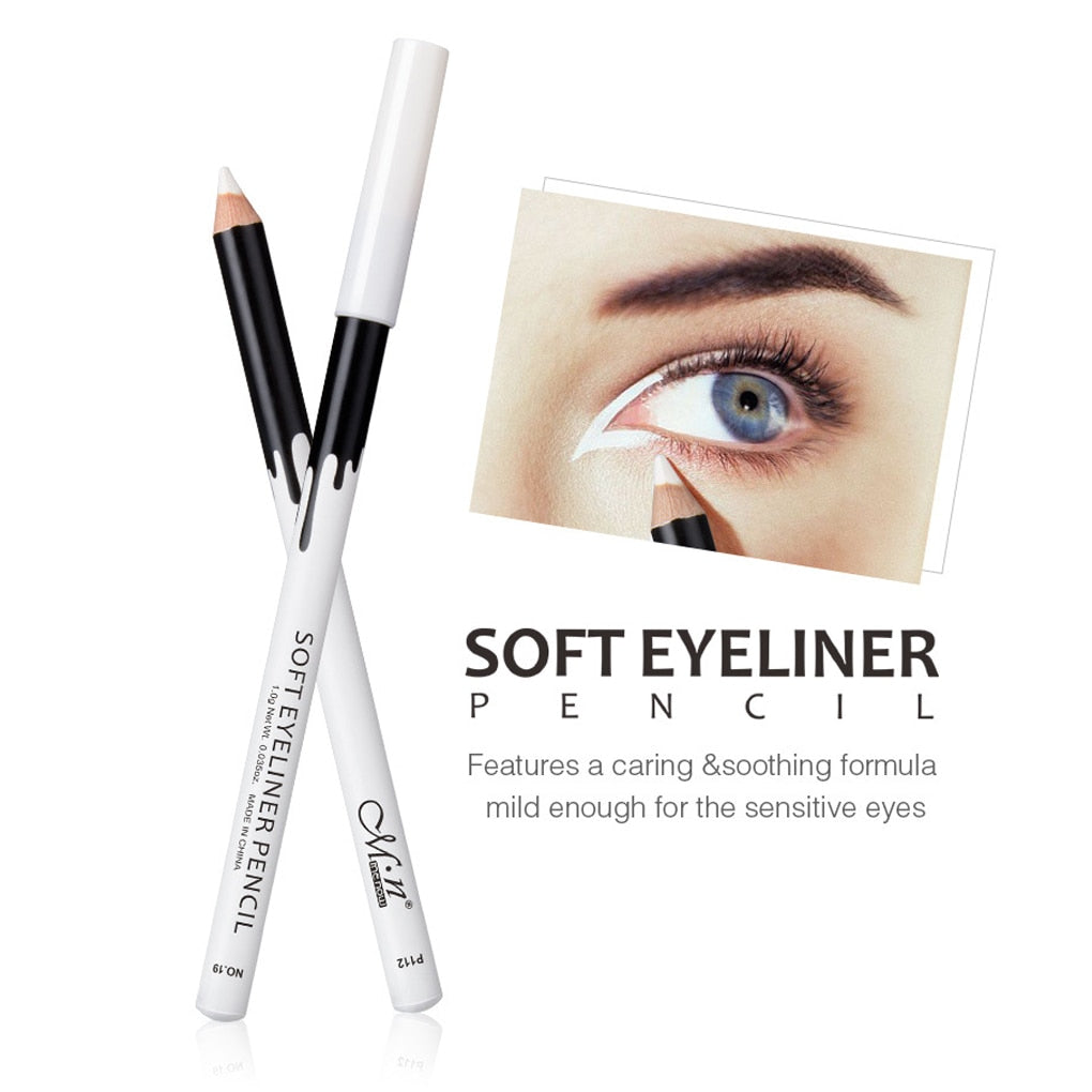 12pcs Eyeliner Pencil Makeup Women Long Lasting Waterproof Pigment Eye Liner White Eyeliner Pen Cosmetics New