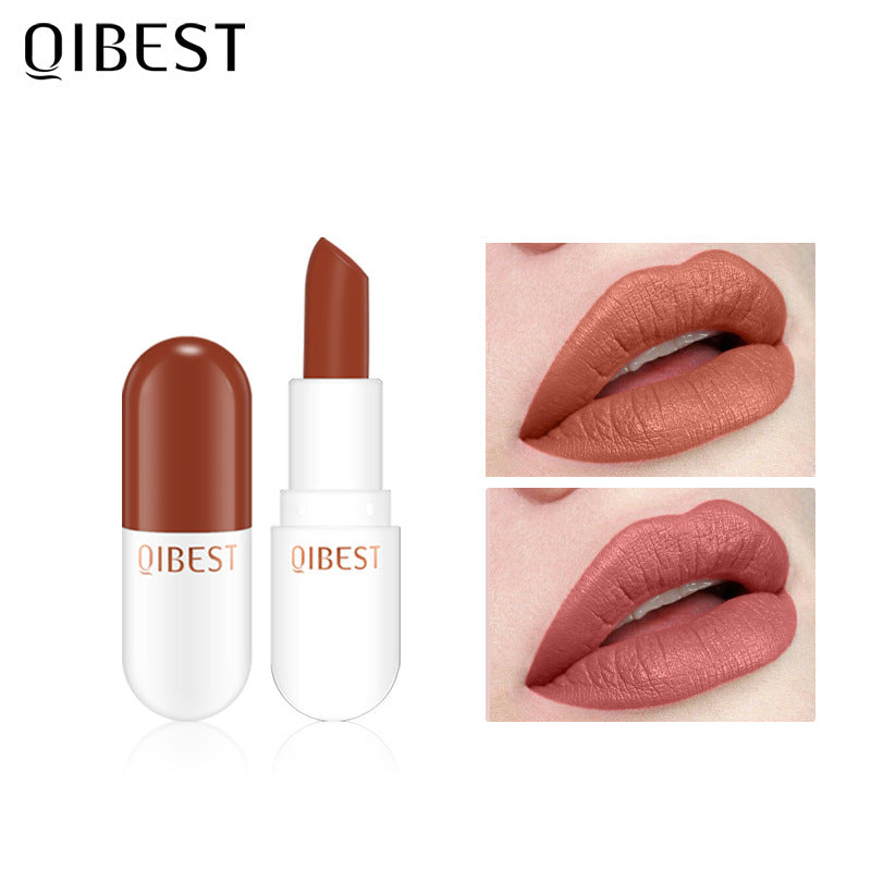 QIBEST Mini Capsule Lipstick Set Velvet Matte Matte Lipstick Long lasting Pill Lipstick