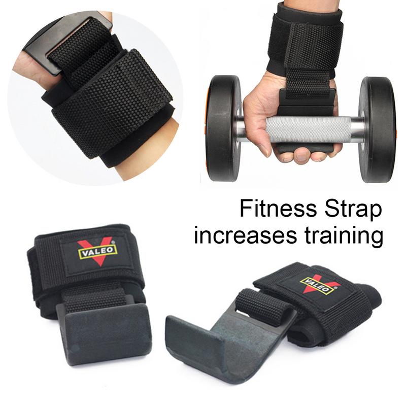 2Pcs Weight Lifting-Hook Hand-Bar Wrist Straps Glove Weightlifting