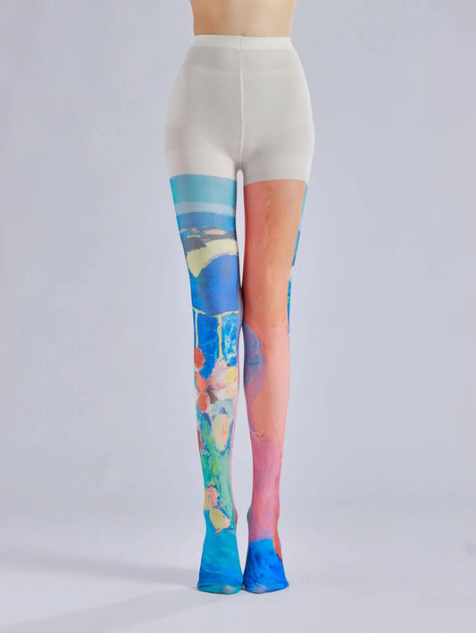 Small group patterned pantyhose with colorful silk stockings