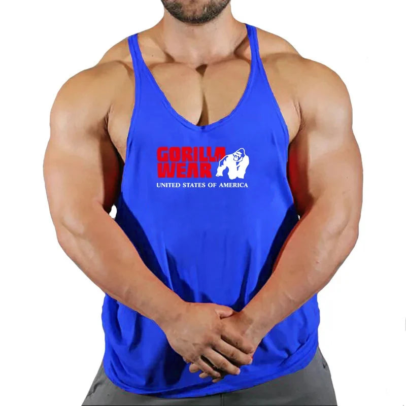 Muscular Man Gyms Men's Clothes Tank Top Vest Gym Bodybuilding and Fitness Stringer Clothing Workout Brand Singlets Shirt Muscle