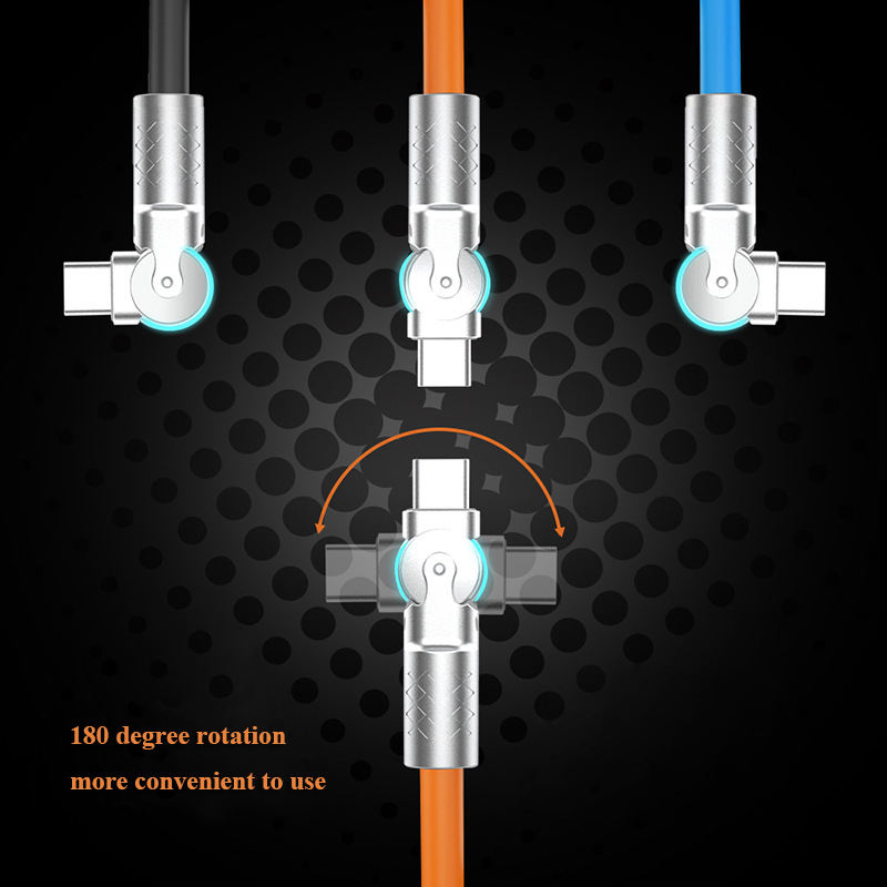 The New Rotary Type-C Data Cable Super Fast Charging Cable Is Applicable To Huawei Apple Xiaomi Android Mobile Phone Charging Cable