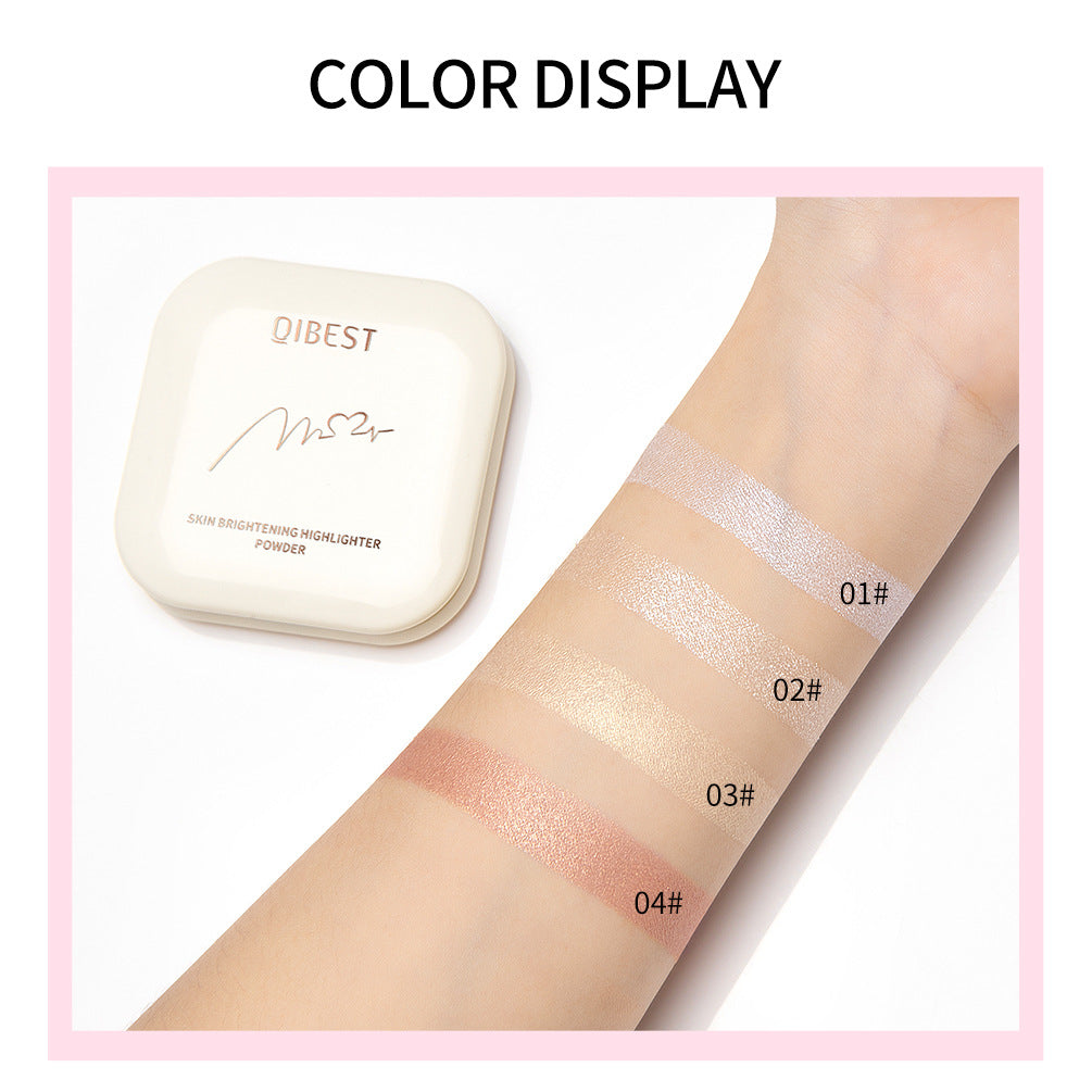 QIBEST Highlighting Powder Repairing Natural Nude Makeup Glitter Brightening Highlighting Powder