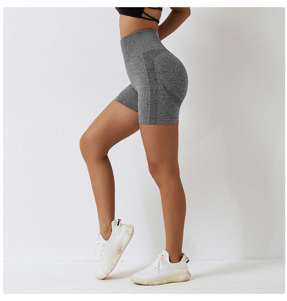 Seamless Yoga Shorts Honey Peach Hip Lift High Waist Fitness Pants Tight Running Sports Shorts for Women