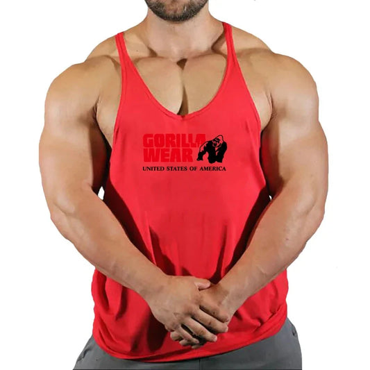 Muscular Man Gyms Men's Clothes Tank Top Vest Gym Bodybuilding and Fitness Stringer Clothing Workout Brand Singlets Shirt Muscle