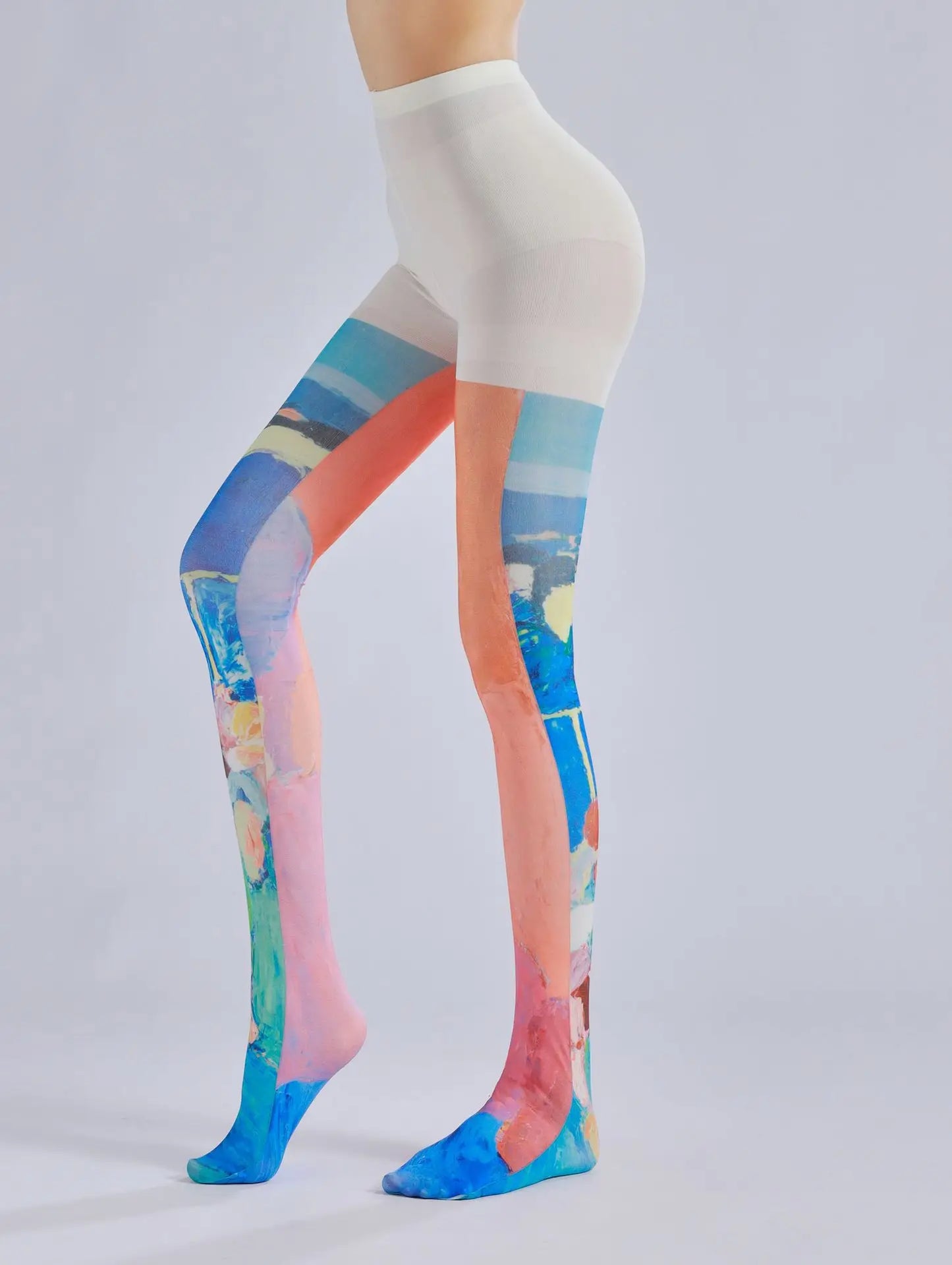 Small group patterned pantyhose with colorful silk stockings