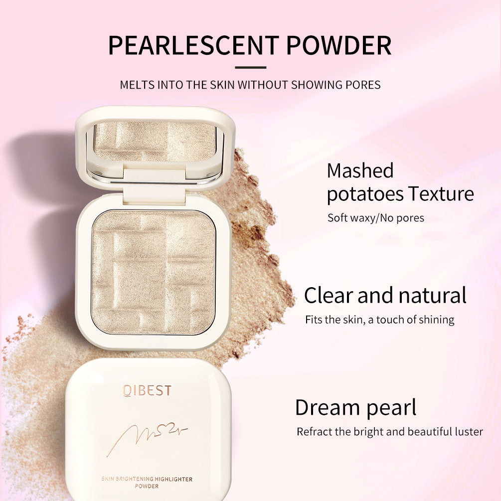 QIBEST Highlighting Powder Repairing Natural Nude Makeup Glitter Brightening Highlighting Powder