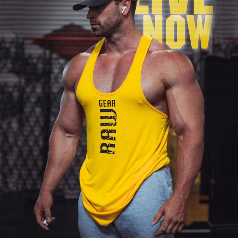 Men Gym Muscle Bodybuilding Sleeveless Shirt Sport Tank Top Singlet Fitness  Vest