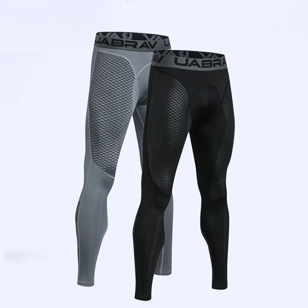 Men's Sports Pants Elastic Running Trousers Compression Gym Fitness Tights Exercise Training Leggings Breathable Quick Dry Sweat