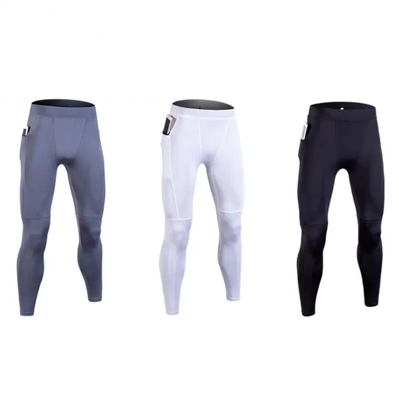 Men's Compression Pants Workout Leggings Gym Basketball Hiking with Side  Pocket | eBay