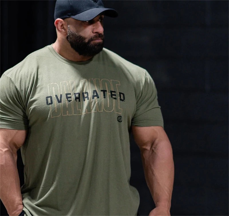 Hosstile T-Shirts Oversized Fitness Bodybuilding Gym Tshirt Print Summer Sports T Shirt Short Workout Sleeve Tops & Tees