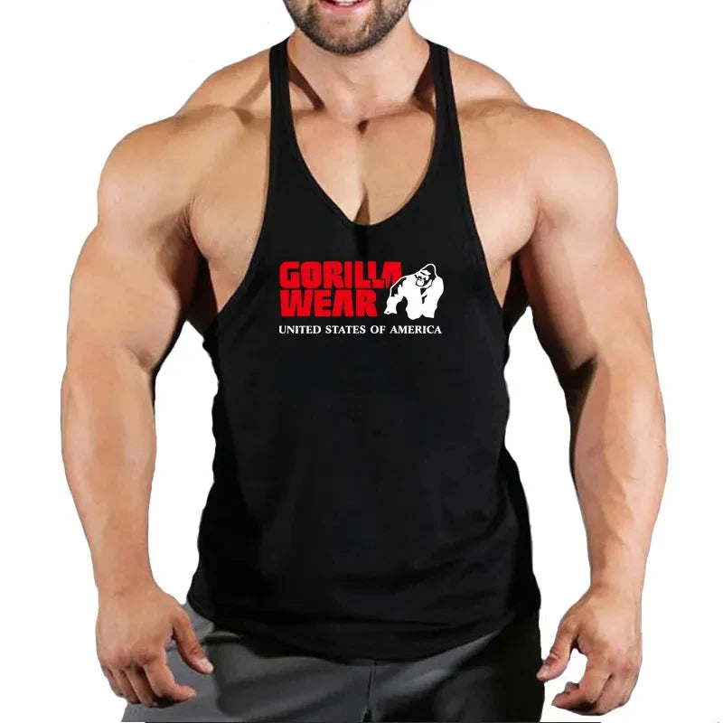 Muscular Man Gyms Men's Clothes Tank Top Vest Gym Bodybuilding and Fitness Stringer Clothing Workout Brand Singlets Shirt Muscle