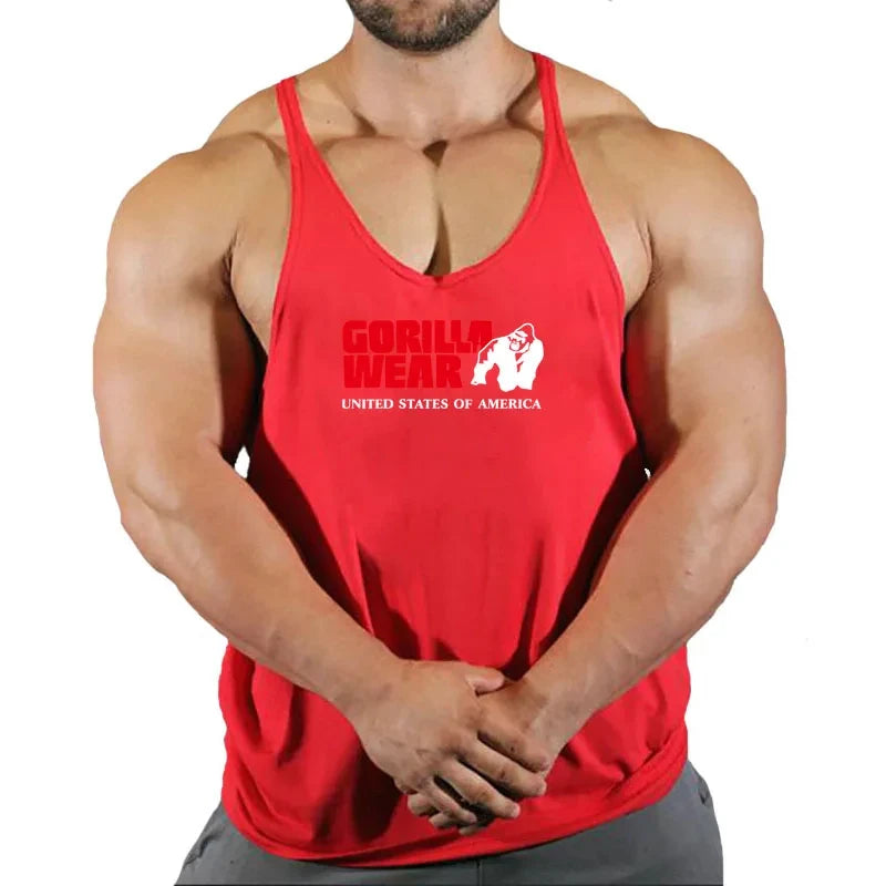 Muscular Man Gyms Men's Clothes Tank Top Vest Gym Bodybuilding and Fitness Stringer Clothing Workout Brand Singlets Shirt Muscle