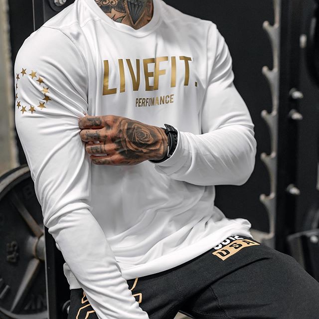 Muscle Fitness New Sports Long-sleeved Round Neck Quick-drying Men's Tights Running Basketball Training Suit