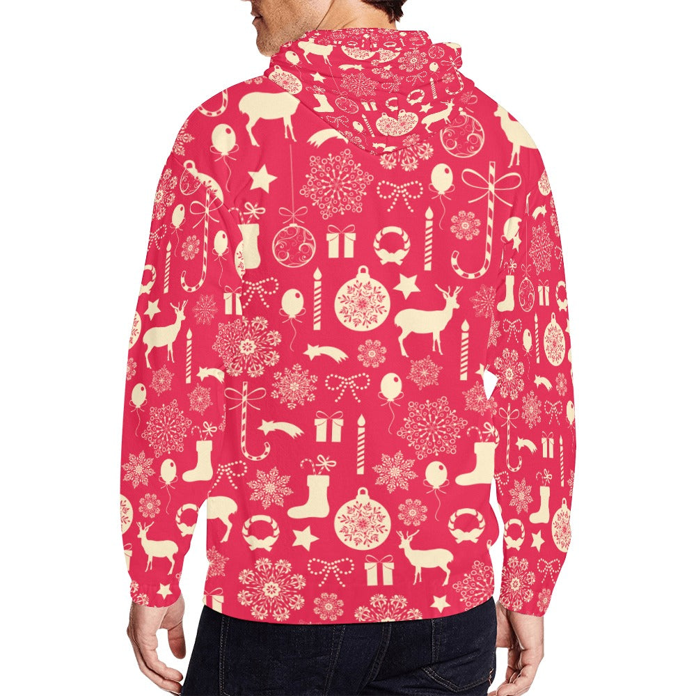 CREW Men's All Over Print Full Zip Hoodie (Model H14)