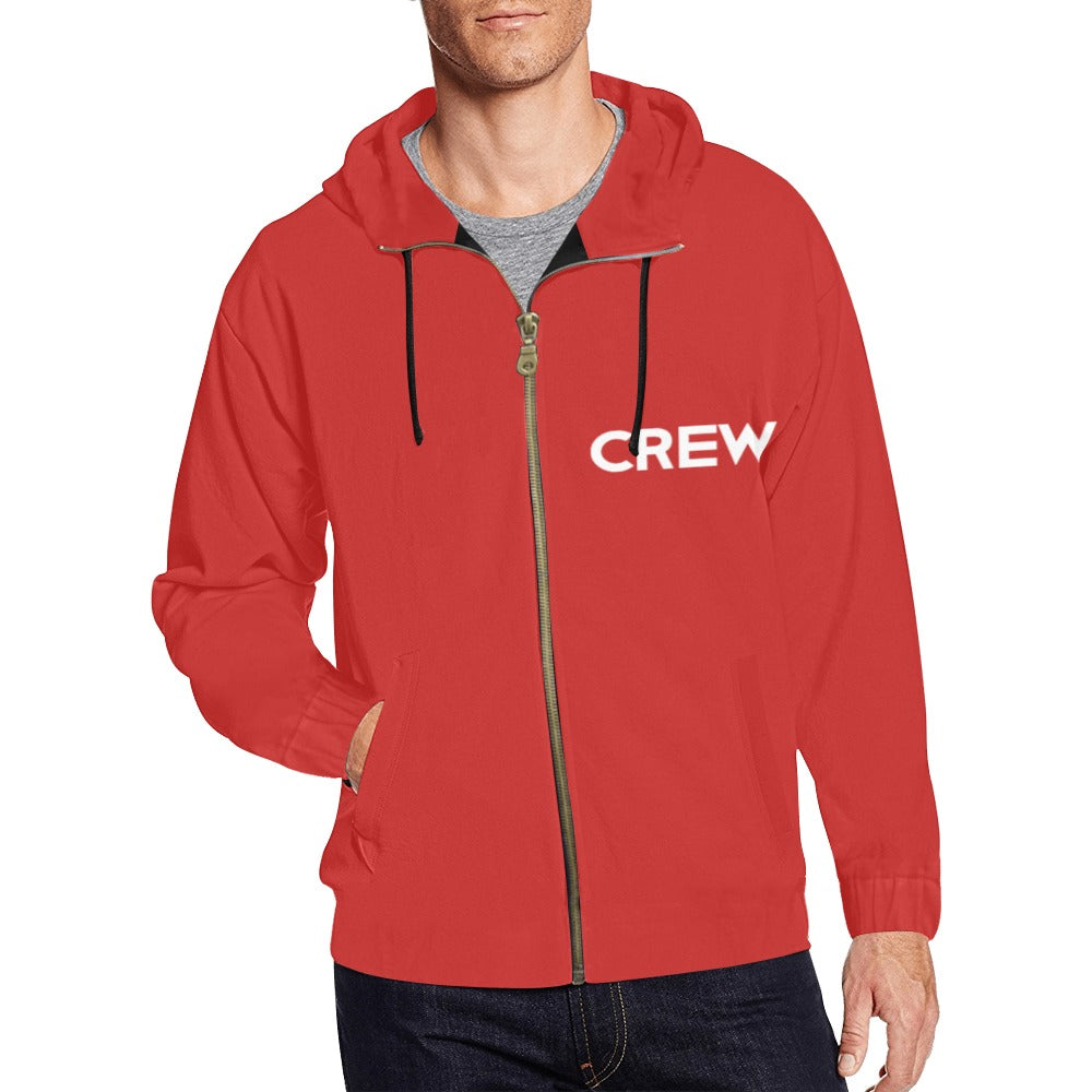 CREW Men's All Over Print Full Zip Hoodie (Model H14)