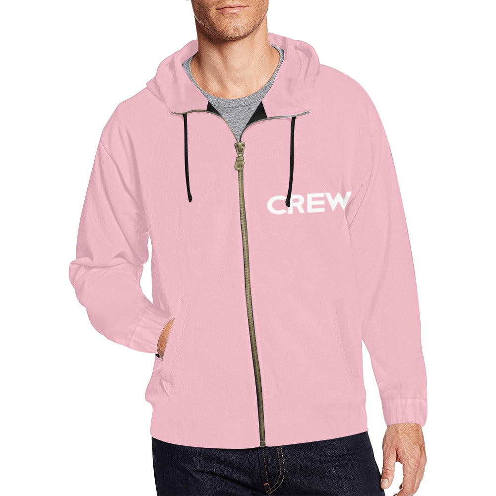 CREW Men's All Over Print Full Zip Hoodie (Model H14)