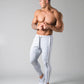 Muscular Men's Tight Trousers Sports and Leisure Sweat-absorbent Contrast Color Zipper Pencil Pants Autumn Jogging Pants Men