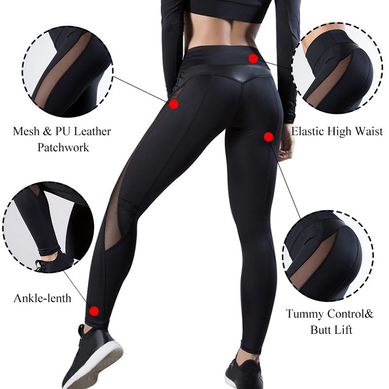 Women Leggings Sexy Pants Push Up Fitness Gym Leggins Running Mesh Leggins Seamless Workout Pants Femme High Waist Mujer