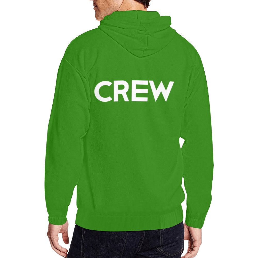 CREW Men's All Over Print Full Zip Hoodie (Model H14)