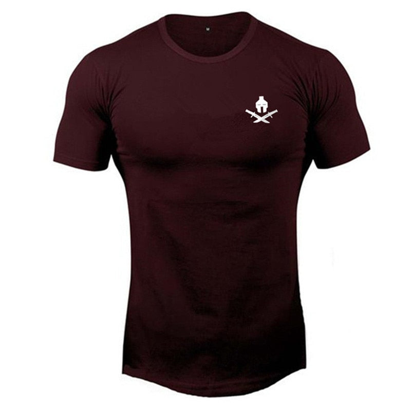 Clothing gym fitness Running t shirt men O-neck t-shirt cotton bodybuilding Sport shirts tops gym men t shirt