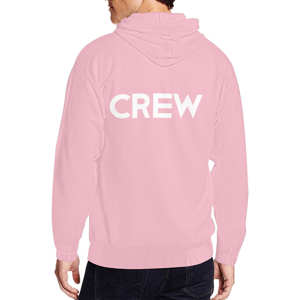 CREW Men's All Over Print Full Zip Hoodie (Model H14)