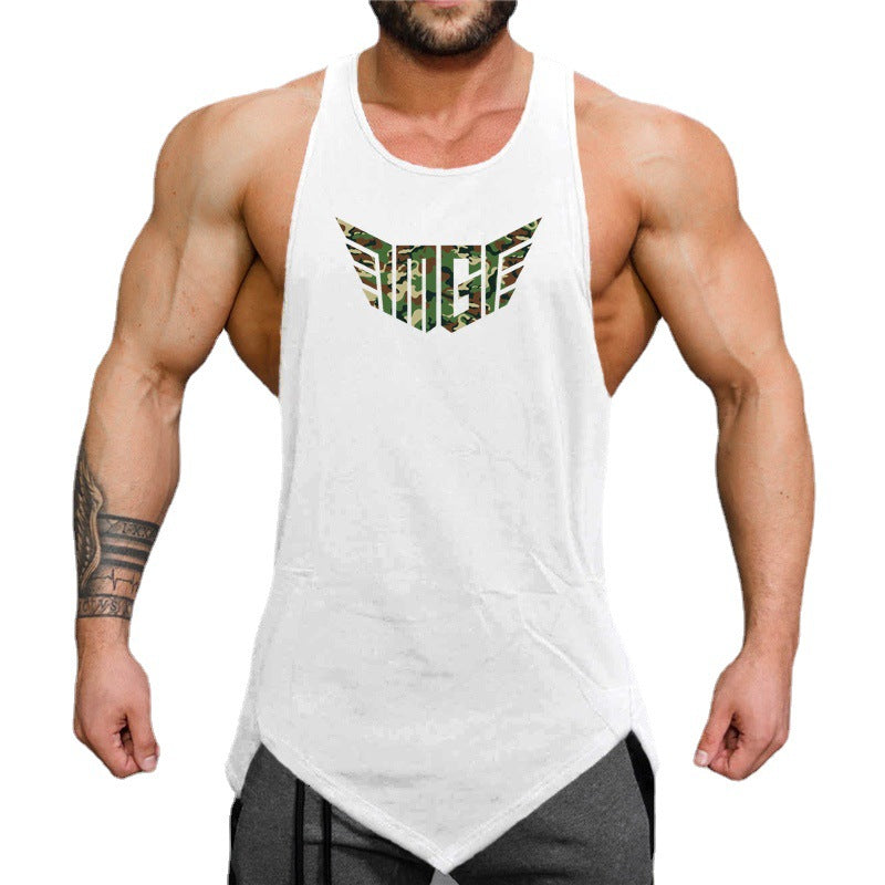 Camouflage Wings Muscle Men Sports Fitness Vest Casual Loose