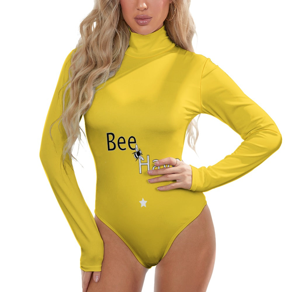 BEEHAVE Women's Turtleneck Long Sleeve Bodysuit