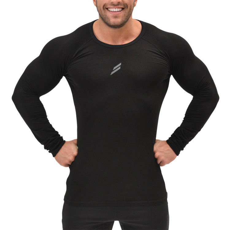 Autumn Men's Fitness Training Tights Men's Long-sleeved T-shirt Elastic Quick-drying Top Running Sports Trainer Clothing Thin