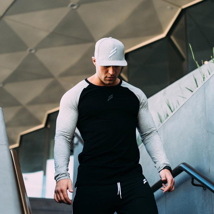 Autumn Men's Fitness Training Tights Men's Long-sleeved T-shirt Elastic Quick-drying Top Running Sports Trainer Clothing Thin