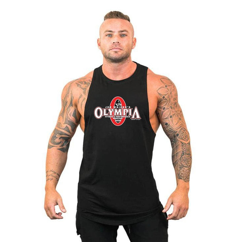 Mens Sports Gym Brand Workout Casual Tank Top Clothing Bodybuilding Fashion Vest Muscle Fitness Singlets Sleeveless Shirt