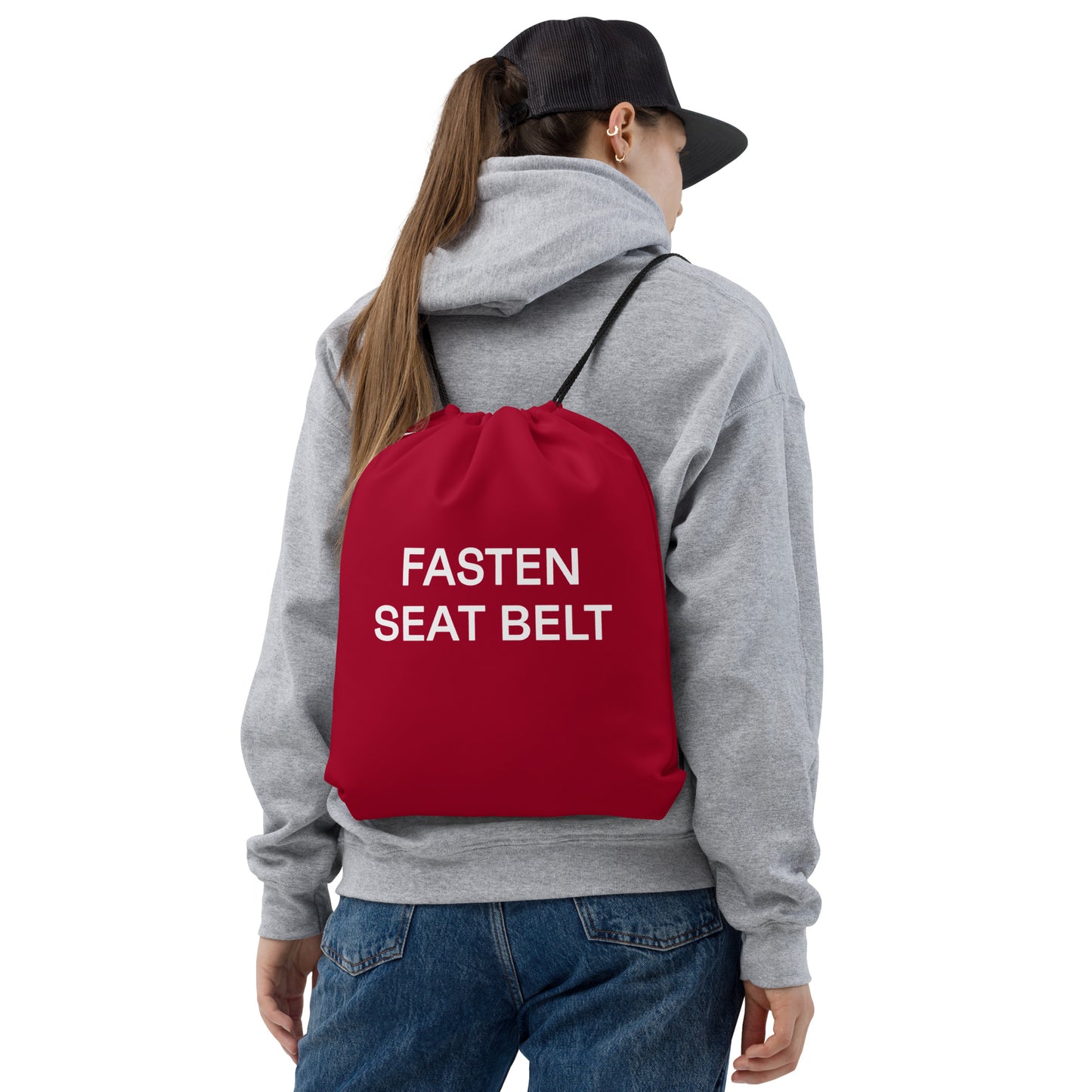 Fasten Seat Belt Drawstring bag