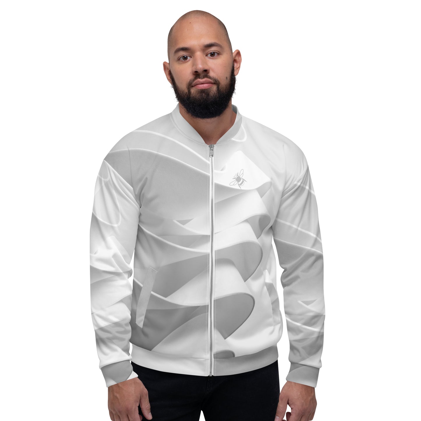 Cities White Unisex Bomber Jacket