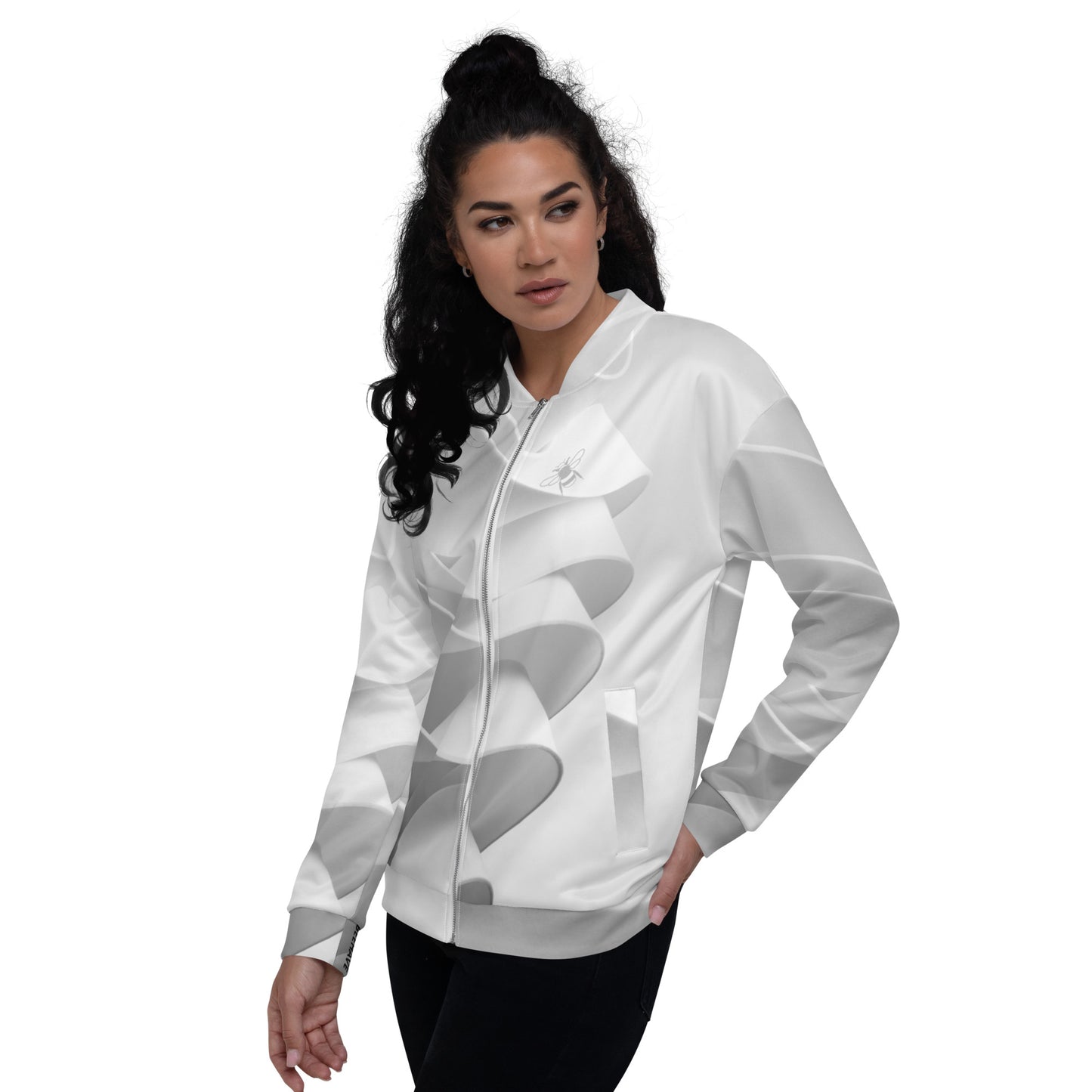 Cities White Unisex Bomber Jacket