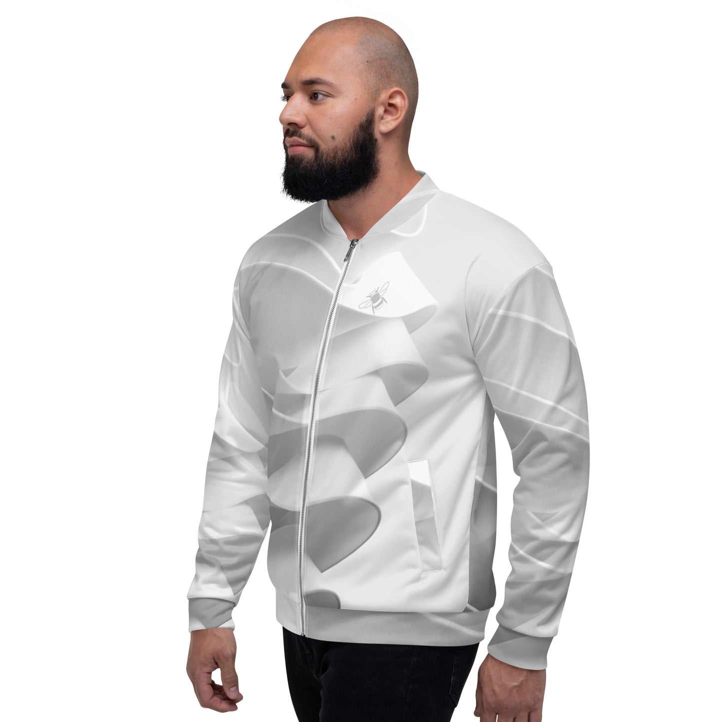 Cities White Unisex Bomber Jacket