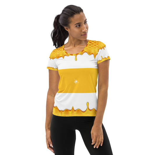 BEEHAVE Honey All-Over Print Women's Athletic T-shirt
