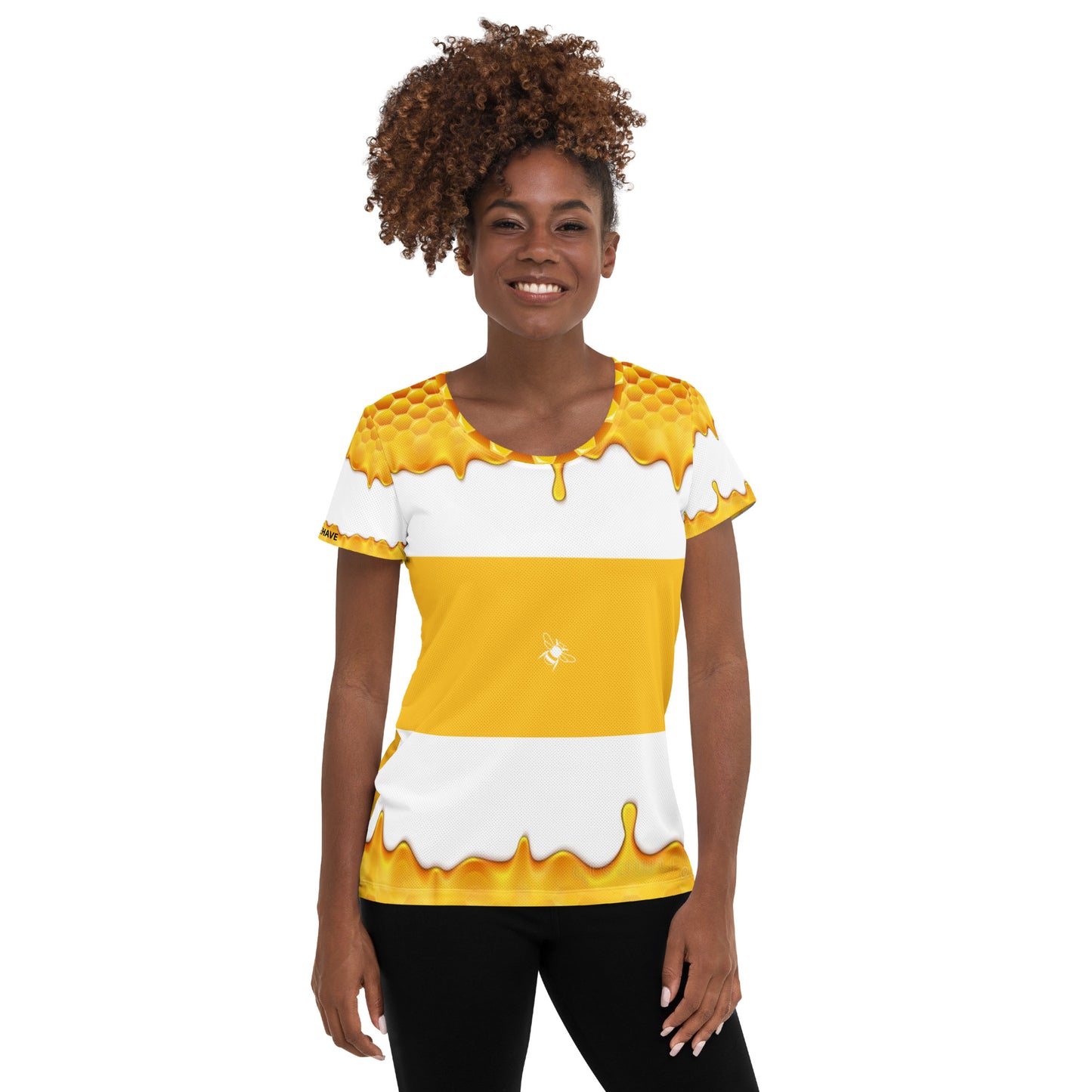 BEEHAVE Honey All-Over Print Women's Athletic T-shirt