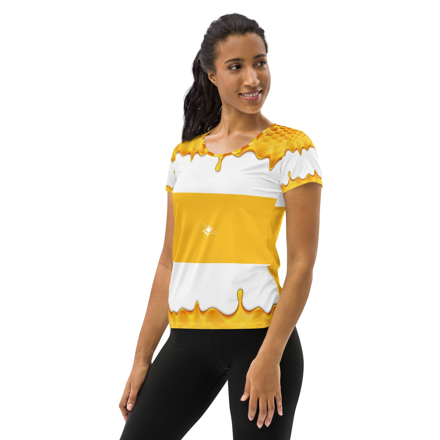 BEEHAVE Honey All-Over Print Women's Athletic T-shirt