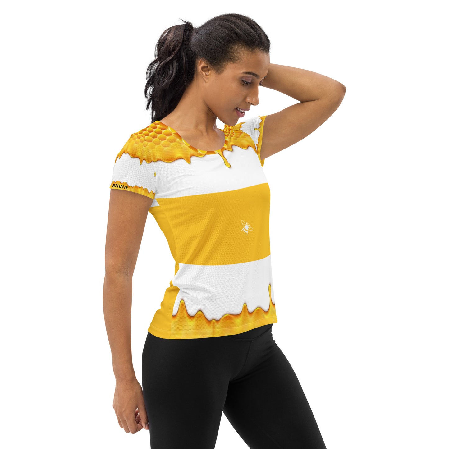 BEEHAVE Honey All-Over Print Women's Athletic T-shirt