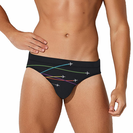 Plane routes Men's swimming trunks