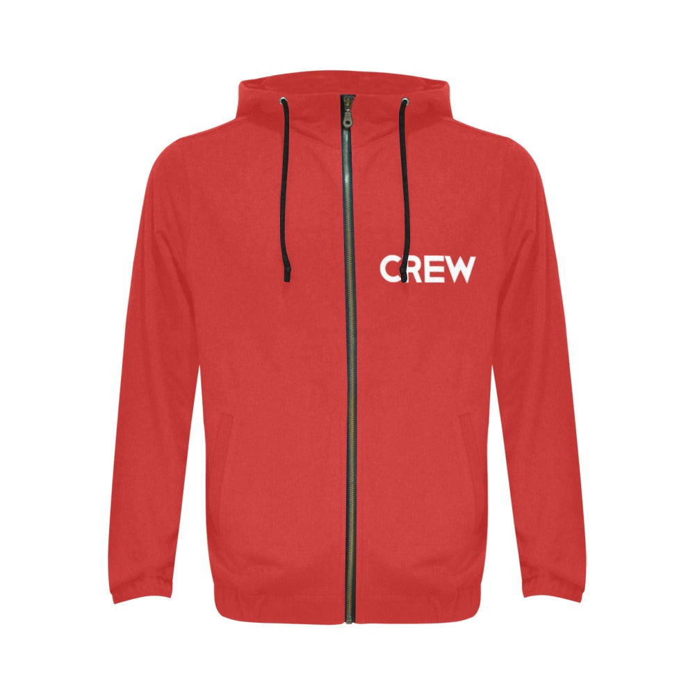 CREW Men's All Over Print Full Zip Hoodie (Model H14)