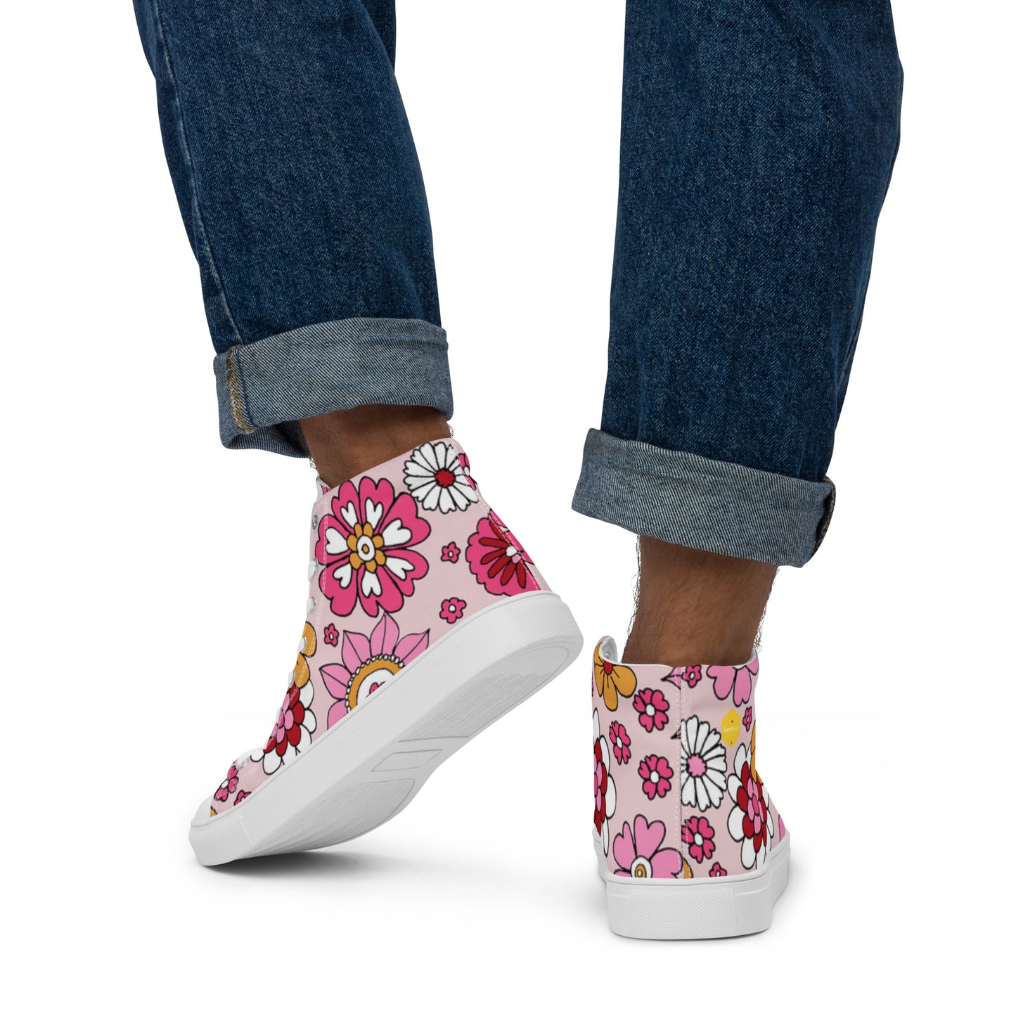 Unisex Floral Spring high top canvas shoes