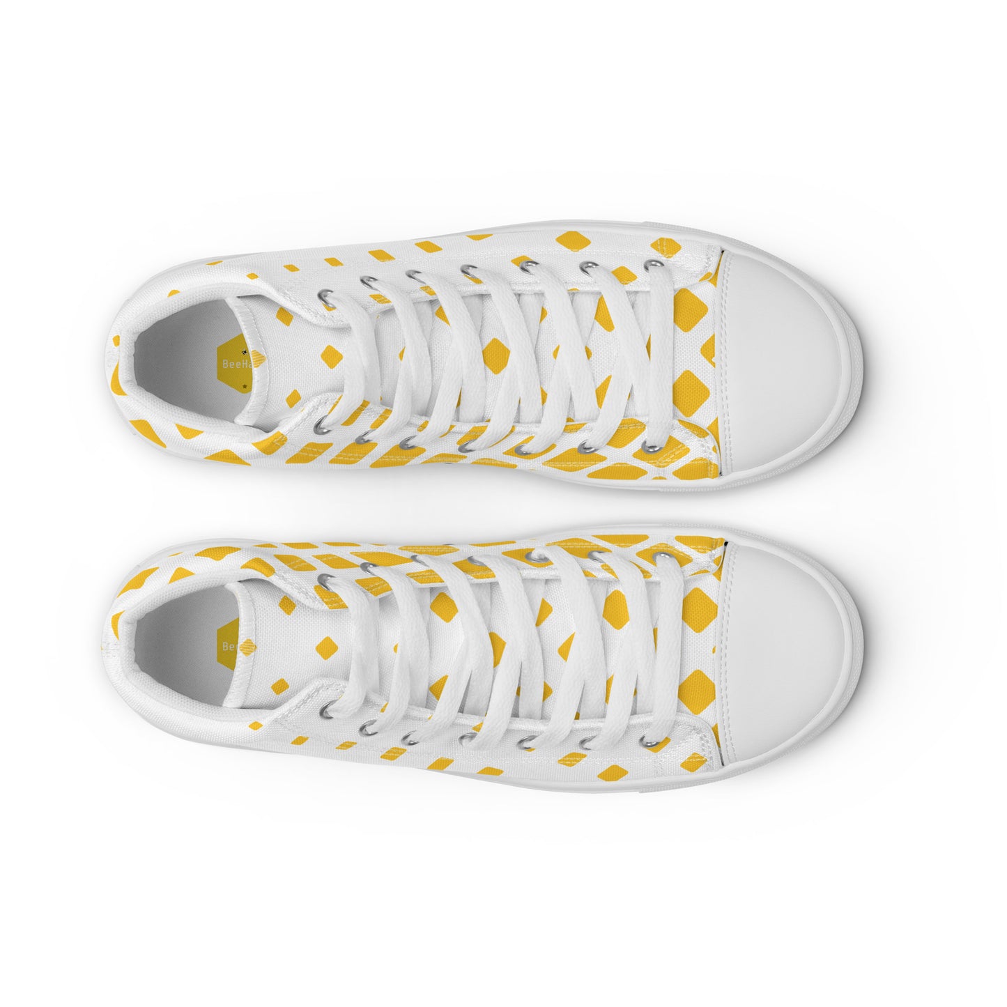 Yellow mesh Men’s high top canvas shoes