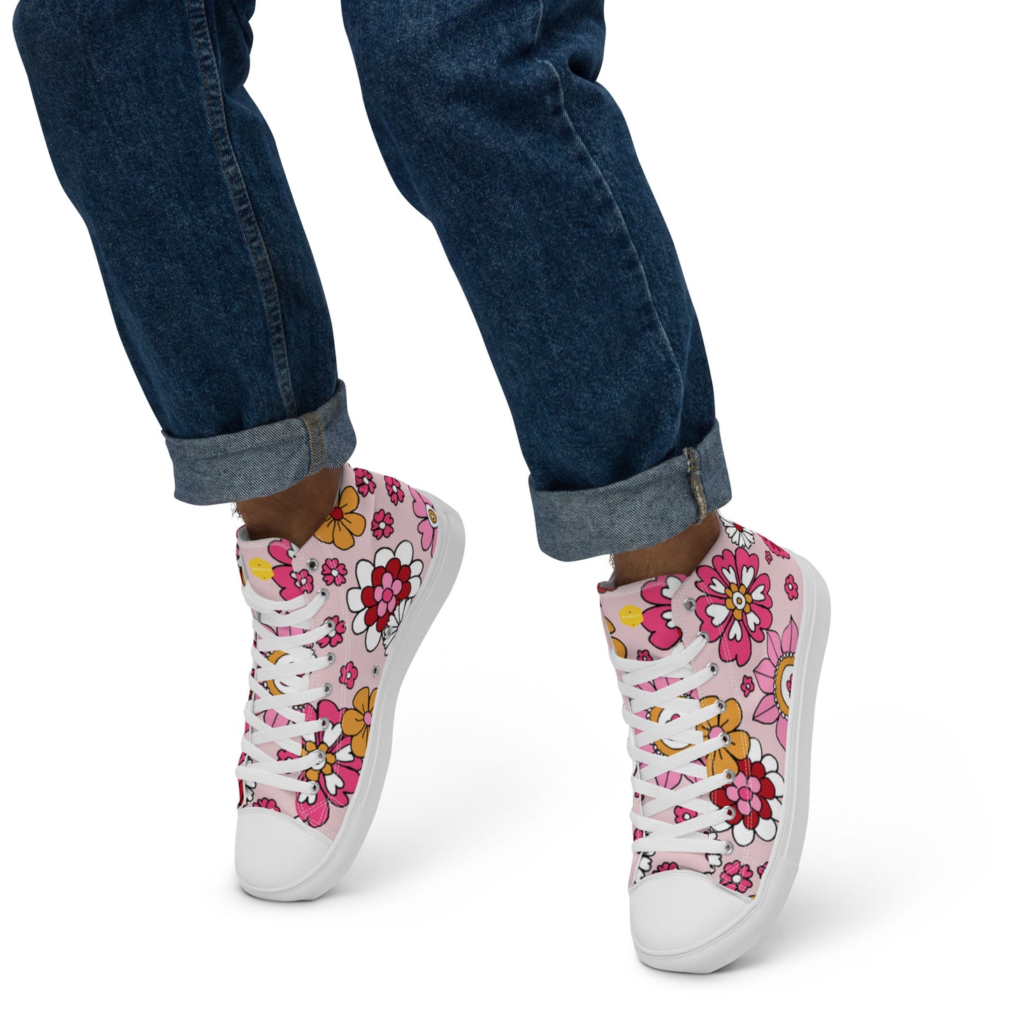 Unisex Floral Spring high top canvas shoes